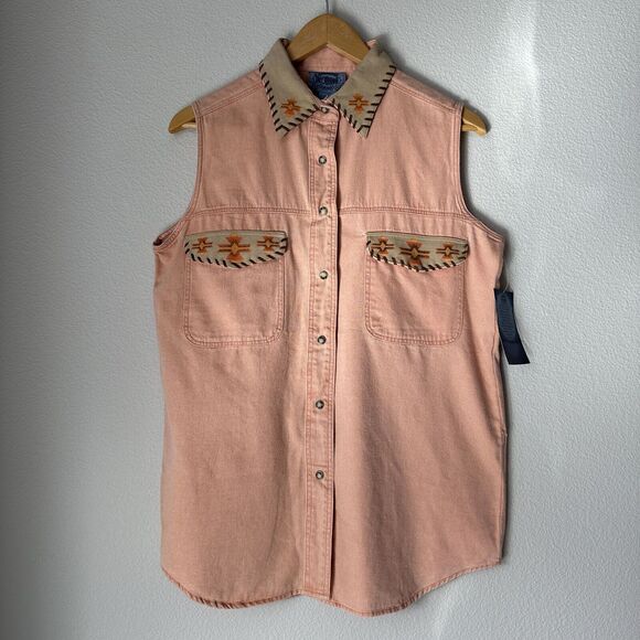 Cambridge Dry Goods Jackets & Blazers - Vintage Cambridge Dry Goods Women's Vest Pueblo Summer 80s Snap Button Retro 8